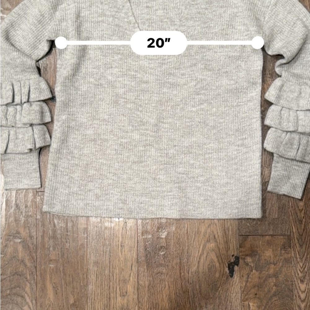 Mystree Gray Ruffle Sleeve Sweater NWOT - Picture 12 of 14